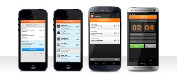 Screenshot of Harvest mobile apps