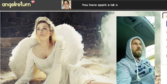 Screenshot of the AngelReturn homepage