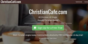 Screenshot of the Christian Cafe homepage Screenshot of the Christian Cafe homepage