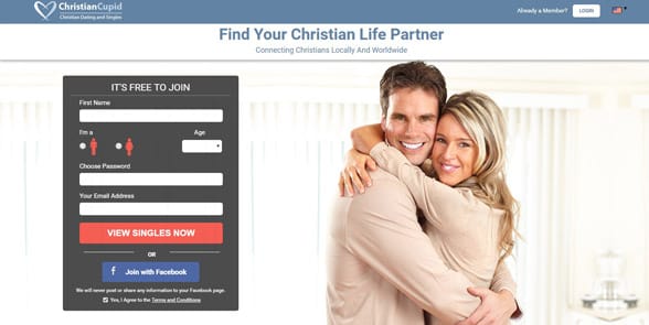 Screenshot of the ChristianCupid homepage Screenshot of the ChristianCupid homepage