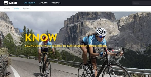 Screenshot of an Abbott webpage