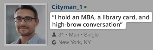 Photo of a dating profile example