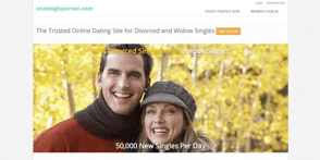 Screenshot of the One Single Person homepage