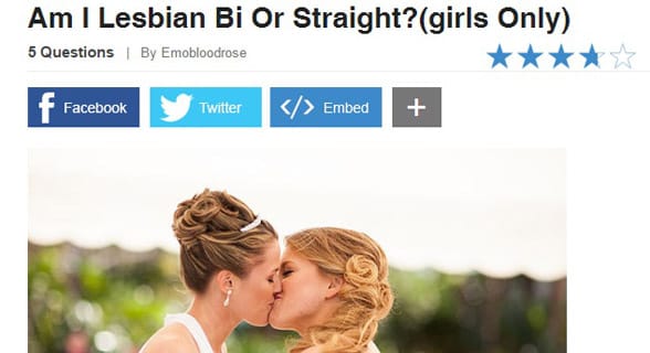 Screenshot of ProProfs' lesbian test