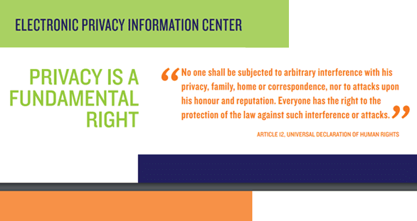 Screenshot of an EPIC privacy rights quote