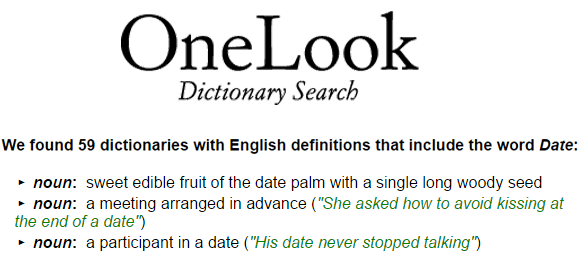 Photo of the OneLook logo and word and phrase search engine