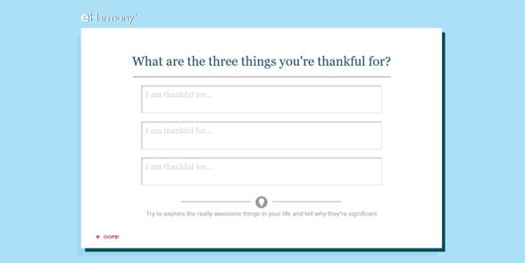 Photo of eHarmony's questionnaire