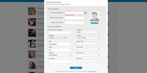 Screenshot of the Established Men registration page