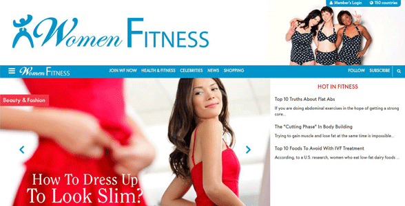 Screenshot of the Women Fitness website