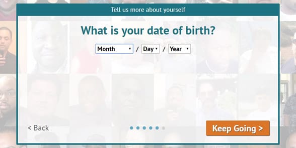 Screenshot of the BBPeopleMeet signup page
