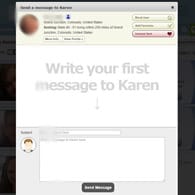 Screenshot of BBW's messaging system