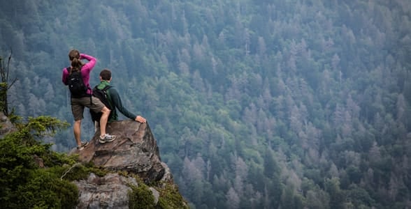 Photo of a couple hiking at the NOC