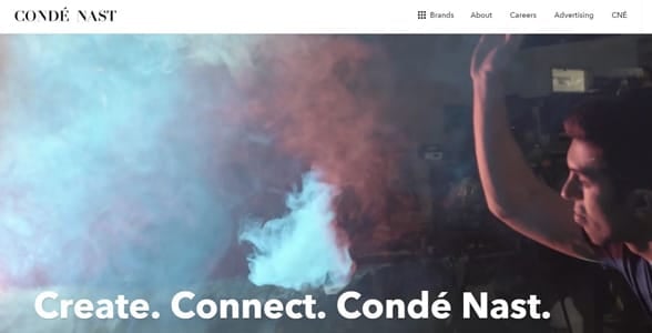 Screenshot of CondÃ© Nast's homepage
