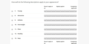 Screenshot of the Elite Singles questionnaire