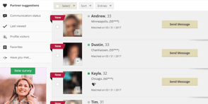 Screenshot of Elite Singles partner suggestions