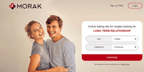 Screenshot of the Morak homepage Screenshot of the Morak homepage