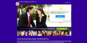Screenshot of the ProfessionalSinglesOnline homepage Screenshot of the ProfessionalSinglesOnline homepage