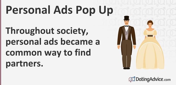 Personal Ads Pop Up Throughout society, personal ads became a common way to find partners.