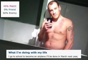 Photo of a shirtless OkCupid user