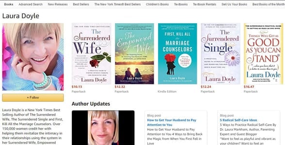 Screenshot of Laura Doyle's Amazon page Screenshot of Laura Doyle's Amazon page