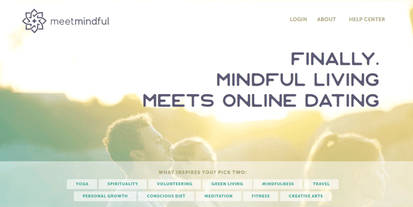 Photo of the MeetMindful homepage