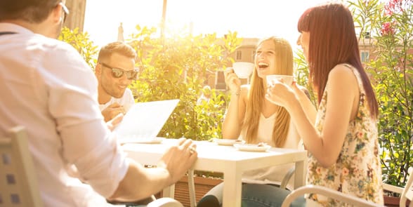 Photo of a group of people laughing