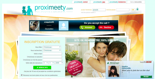 Screenshot of Proximeety's homepage