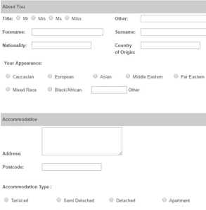 Screenshot of Select Personal Introductions' application