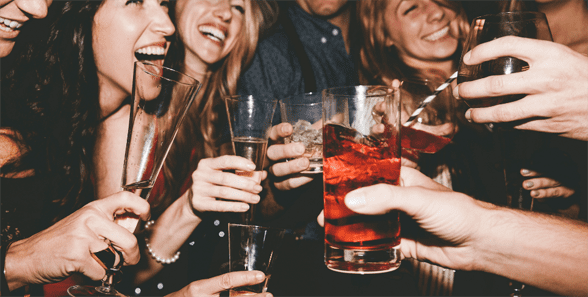 Photo of young people enjoying drinks at Radisson RED