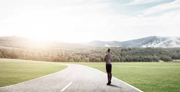 Photo of a person looking at the horizon