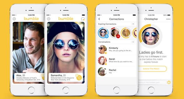 Photo of the Bumble app