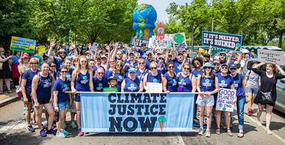 Photo of the Ben & Jerry's team marching in DC