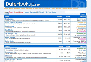 Screenshot of DateHookup's forums