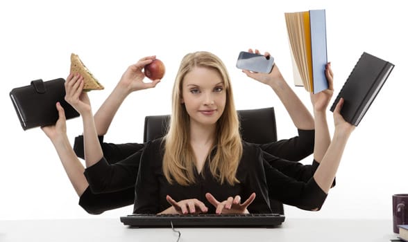 Photo of a busy woman Photo of a busy woman