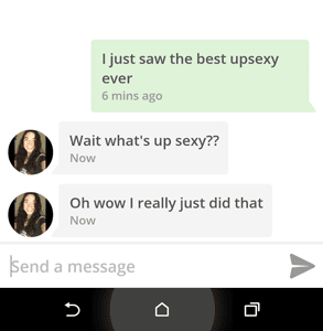 Screenshot of Leaona's conversation on a dating app Screenshot of Leaona's conversation on a dating app