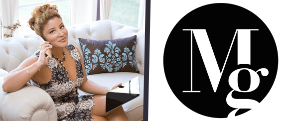 Photo of Michelle Galarza and her logo Photo of Michelle Galarza and her logo