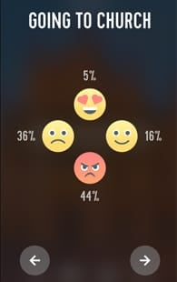 Screenshot of a sample answer on the Hater app