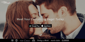 Screenshot of the Coffee Meets Bagel homepage Screenshot of the Coffee Meets Bagel homepage