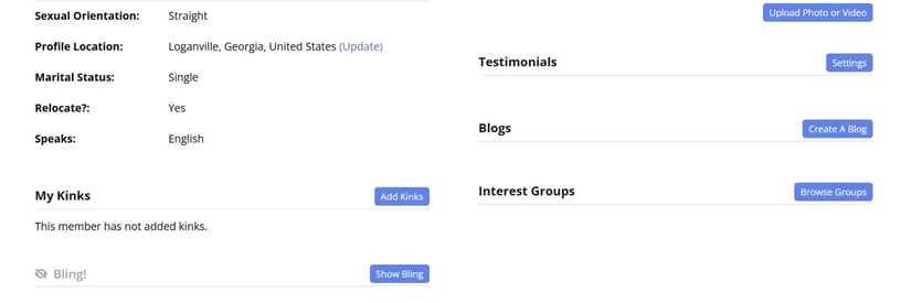 FriendFinder-X profile information FriendFinder-X profile information
