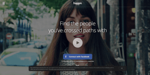 Screenshot of the Happn homepage Screenshot of the Happn homepage