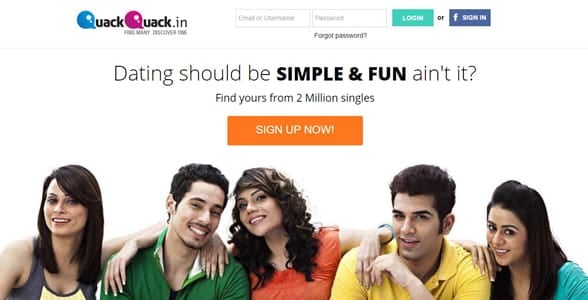 Screenshot of QuackQuack's homepage