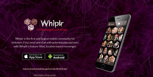 Captura de pantalla de la página de inicio de Whiplr Captura de pantalla de la página de inicio de Whiplr