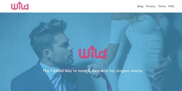 Screenshot of the Wild homepage