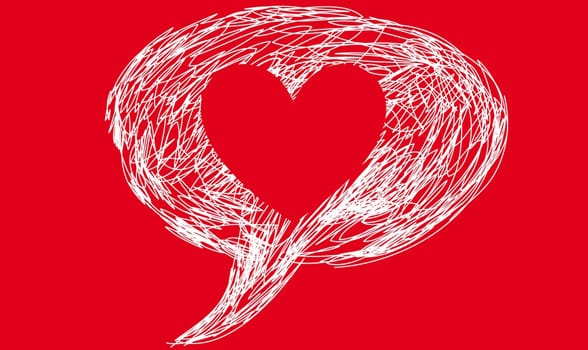 Photo of a heart speech bubble