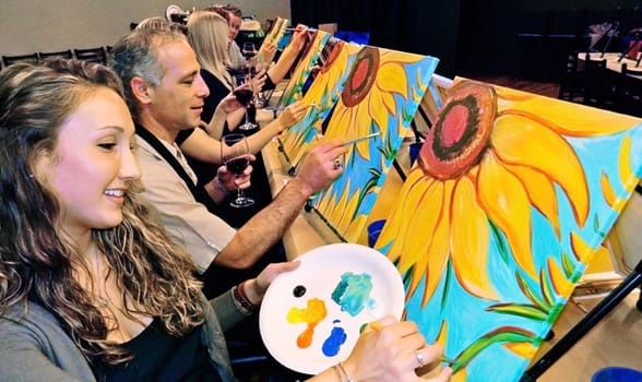 Photo of a painting class