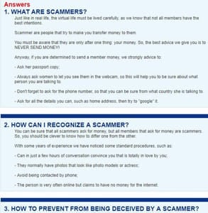 Screenshot of FilipinoKisses.com's Help page
