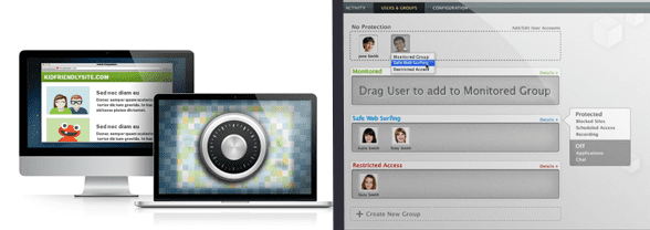 Screenshots of Intego's ContentBarrier