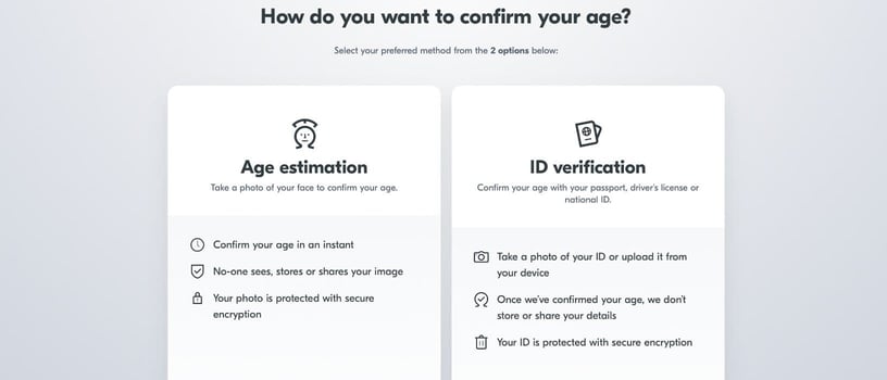 Age verification options