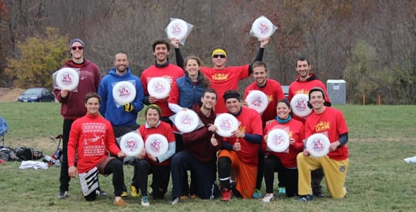Photo of a WAFC frisbee team