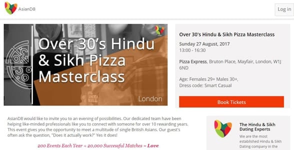 Screenshot of a Pizza Masterclass event page